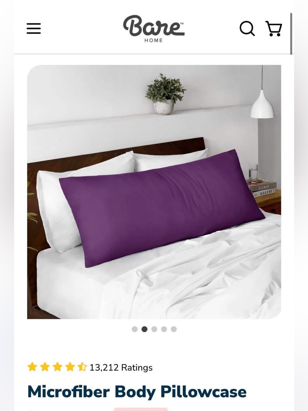 Microfiber Body Pillowcase in Plum